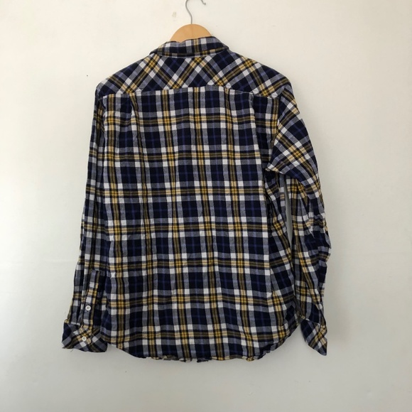Standard Issue Blue Plaid Button Down Collared Shirt - Picture 4 of 4